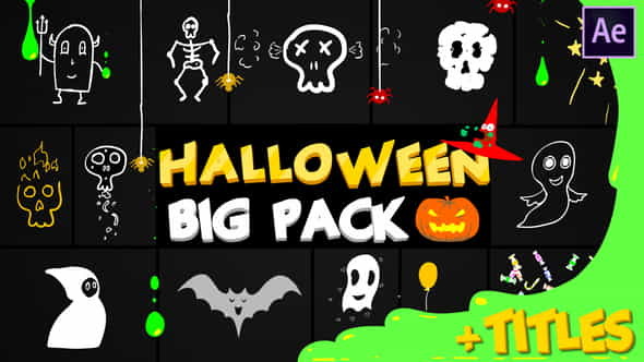 Halloween Party Elements And Titles - VideoHive 24931338