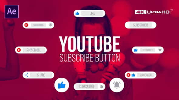Youtube Subscribe Button Clean 4K - VideoHive 30336754