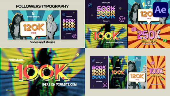 Followers Typography After Effects - VideoHive 56358280