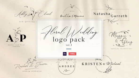 Floral Wedding Logo Vol. 1 - VideoHive 37225784