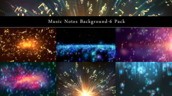 Music Notes Background-6 Pack - VideoHive 17214703