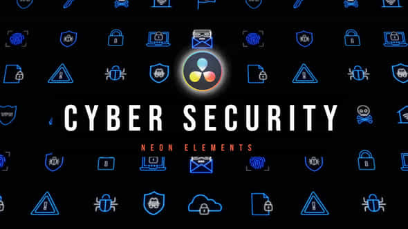 Cyber Security Neon Icons - VideoHive 53635918