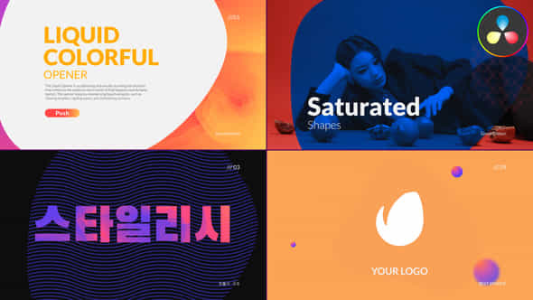 Liquid Colorful Opener For Davinci Resolve - VideoHive 51373865