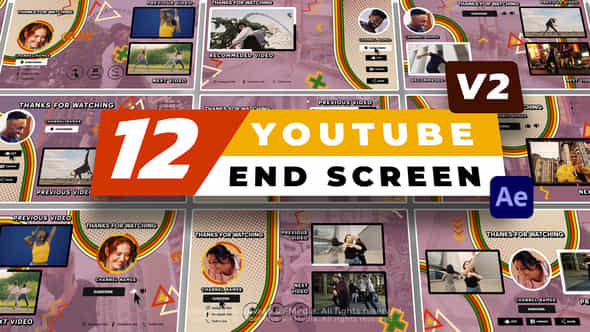 12 Youtube End Screen V2 - VideoHive 53035093