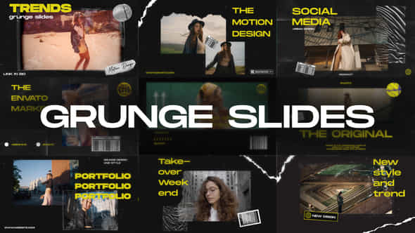 10 Grunge Slides - VideoHive 58385803