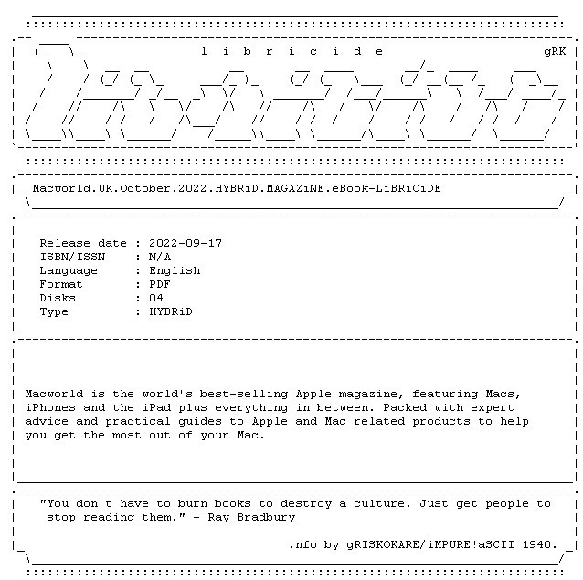 Macworld.UK.October.2022.HYBRiD.MAGAZiNE.eBook LiBRiCiDE