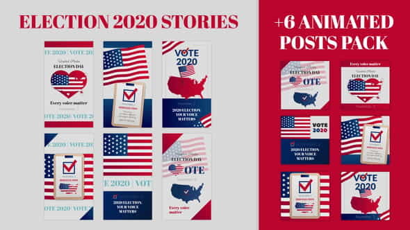 Election Stories and Posts Pack - VideoHive 28928093