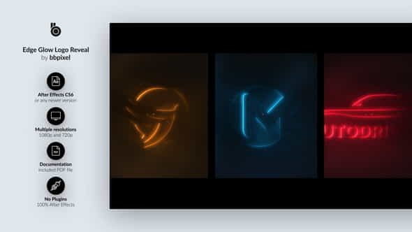 Edge Glow Logo Reveal - VideoHive 27902721