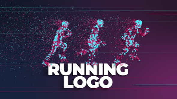 Running Sport Logo With Particles - VideoHive 36672618