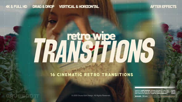 Retro Wipe Transitions - VideoHive 56525894