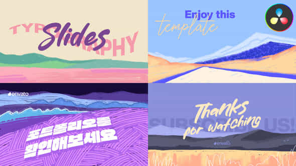Colorful Typography Slides Davinci Resolve - VideoHive 50501152