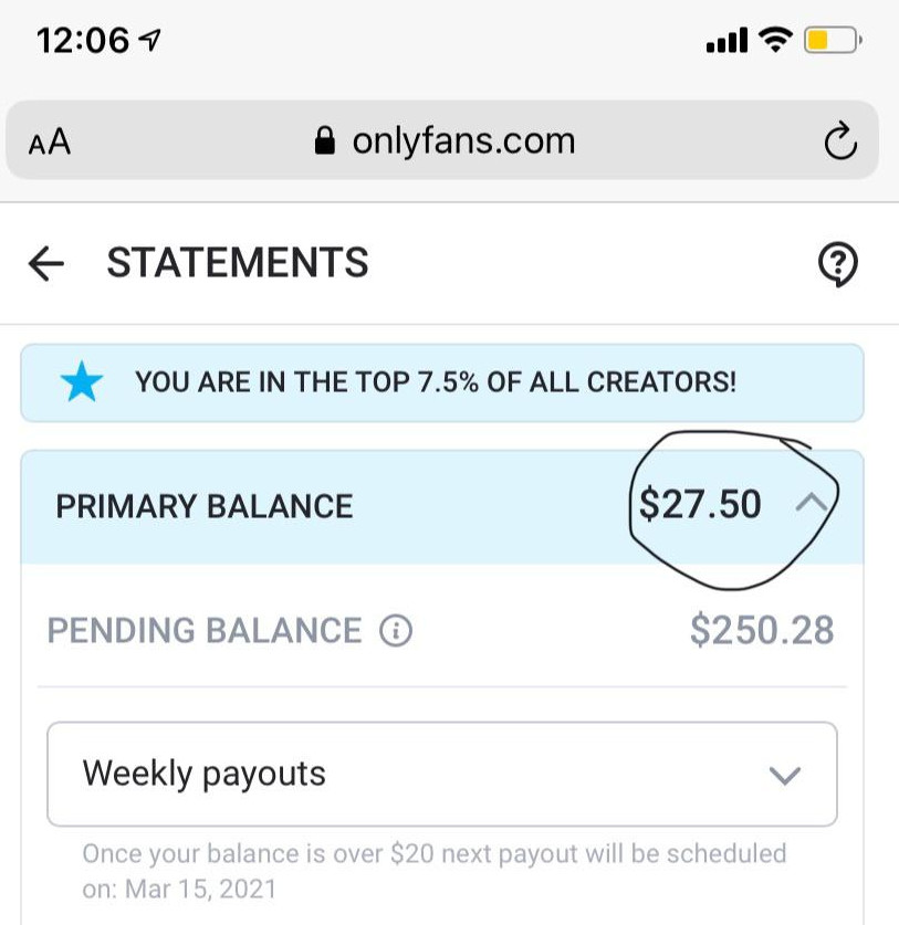 Pending balance onlyfans