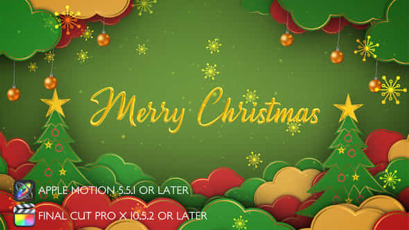 Merry Christmas Opener Apple Motion - VideoHive 49280502