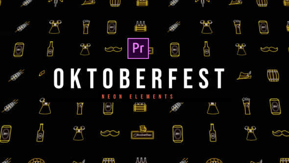 Oktoberfest Neon Icons - VideoHive 53892129