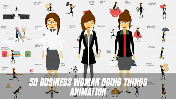 Business Woman Doing Things Animation | Corporate - VideoHive 19853611