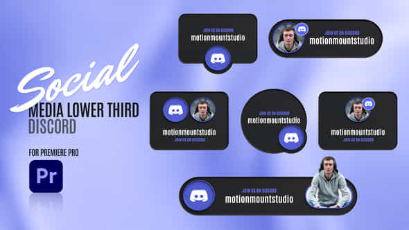 Social Media Lower Thirds Discord Premiere Pro - VideoHive 48885794