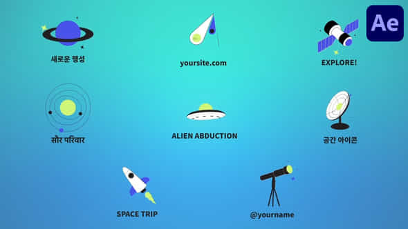 Space Exploring Icons And Titles For After Effects - VideoHive 53727265