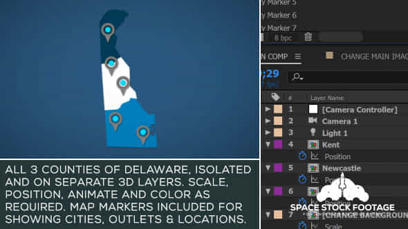 Delaware Map Kit - VideoHive 20875822