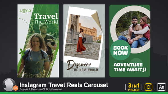 Instagram Travel Reels Carousel - VideoHive 51669089