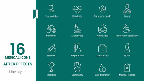 Medical Icon Set - VideoHive 44948343