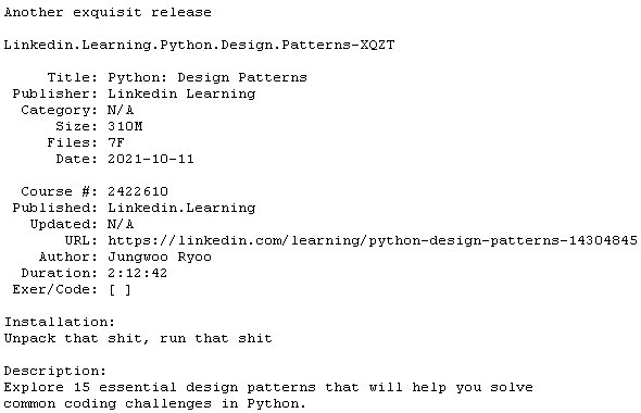 Linkedin.Learning.Python.Design.Patterns XQZT