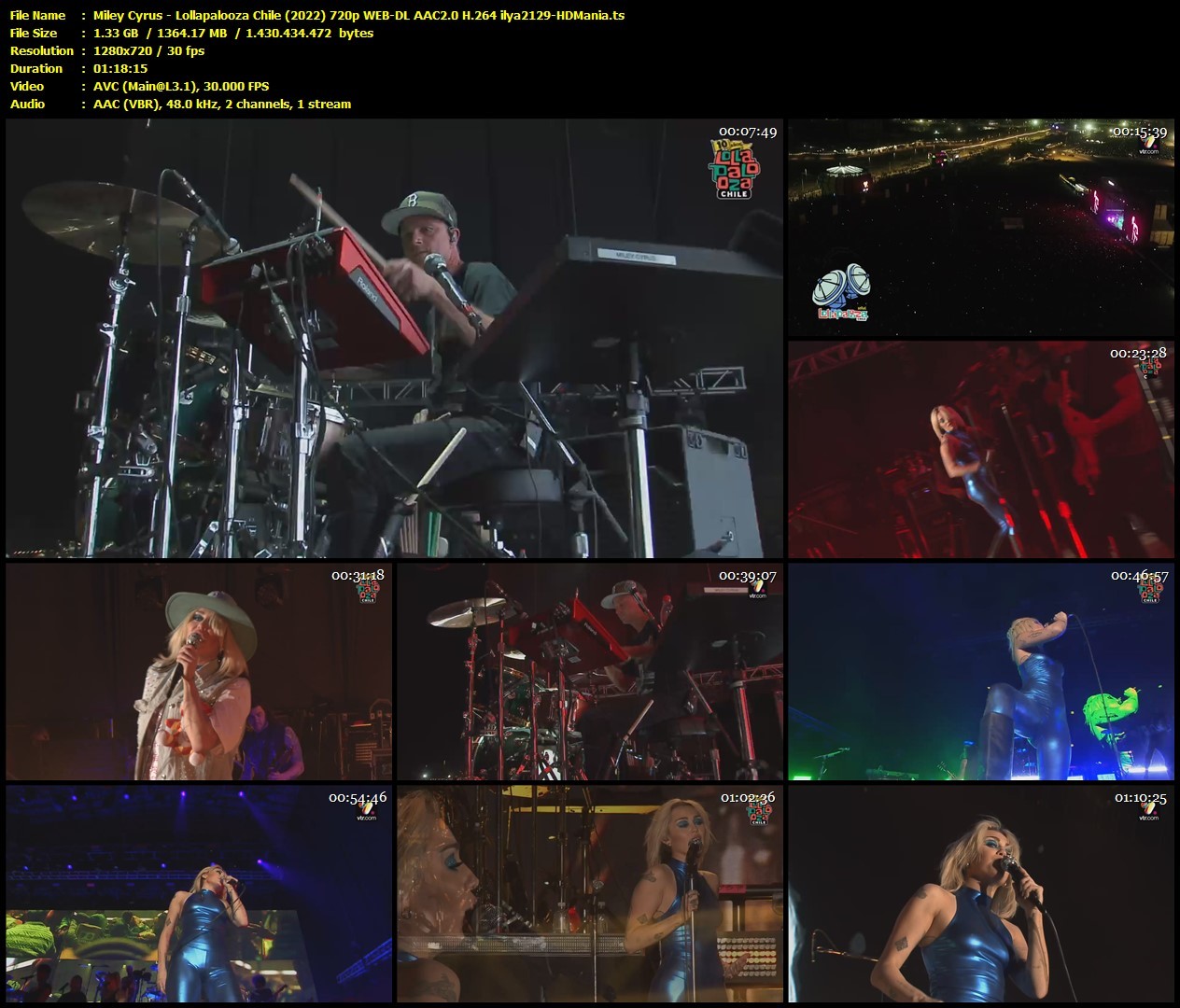 WEB-RiP - Miley Cyrus Live @ Lollapalooza Chile 2022 WEB-RiP 720p AAC