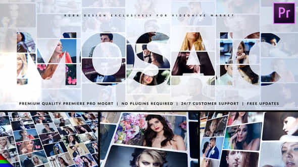 after effects mosaic photo reveal template download free