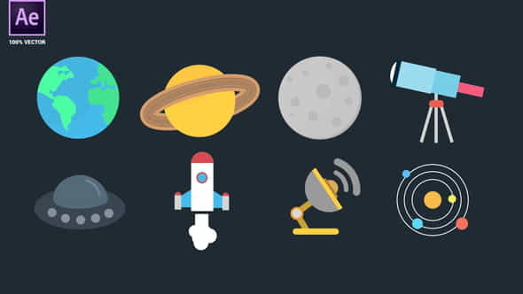 Space Icons Pack - VideoHive 34094908
