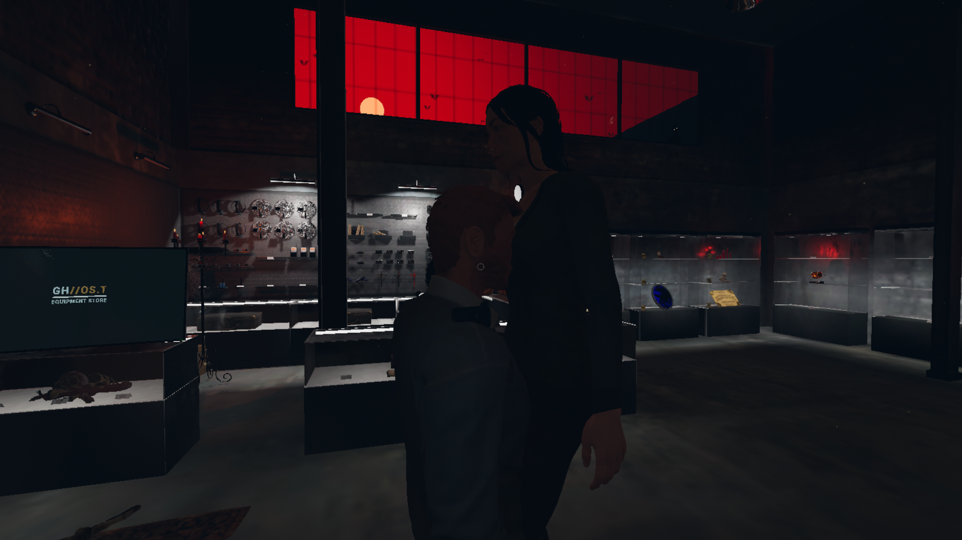 A player's face clipping through another player's boobs