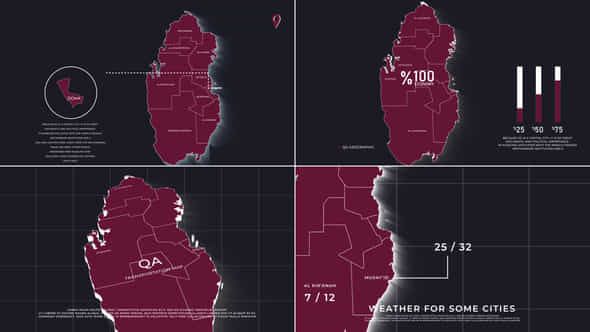 Qatar Map Promo - VideoHive 40311826