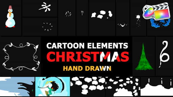 Cartoon Christmas Elements And Transitions - VideoHive 25337068