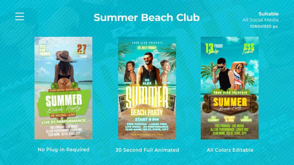 Summer Beach Club Instagram Reels - VideoHive 52725210