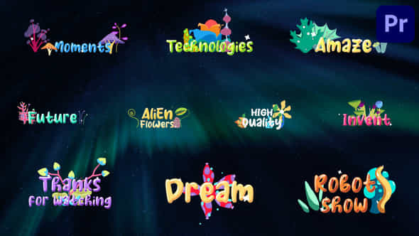 Alien Flowers Titles - VideoHive 44729899