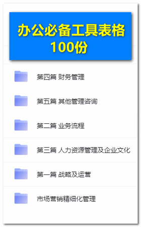 100份必备工具表格