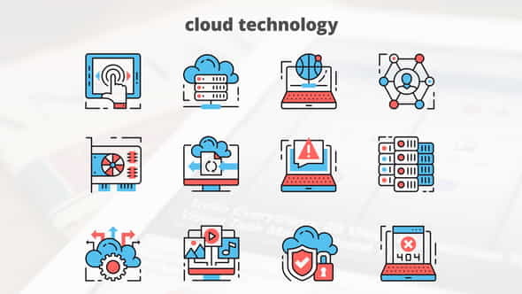 Cloud Technology - Thin Line - VideoHive 23455698
