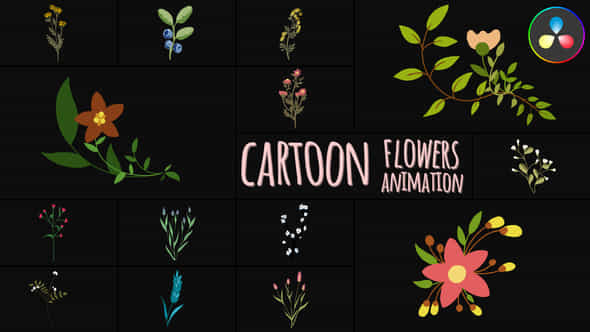 Cartoon Flowers Animations - VideoHive 45634345