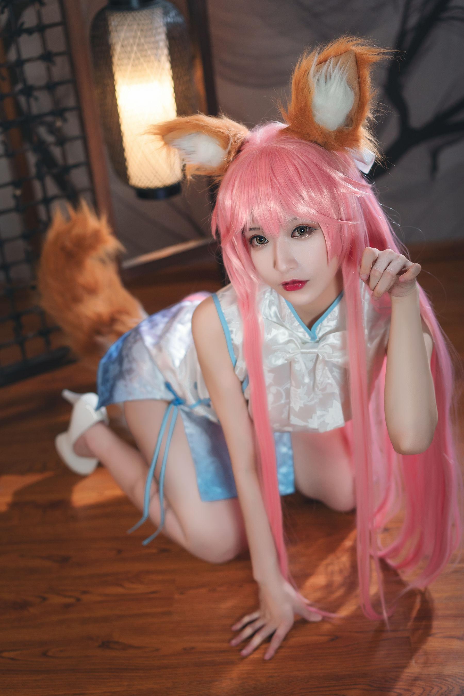 [Cosplay] 动漫博主铁板烧鬼舞w – 玉藻前 旗袍 写真集(9)