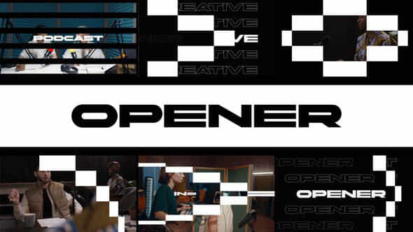 Podcast Opener Creative Intro Mogrt - VideoHive 55987619