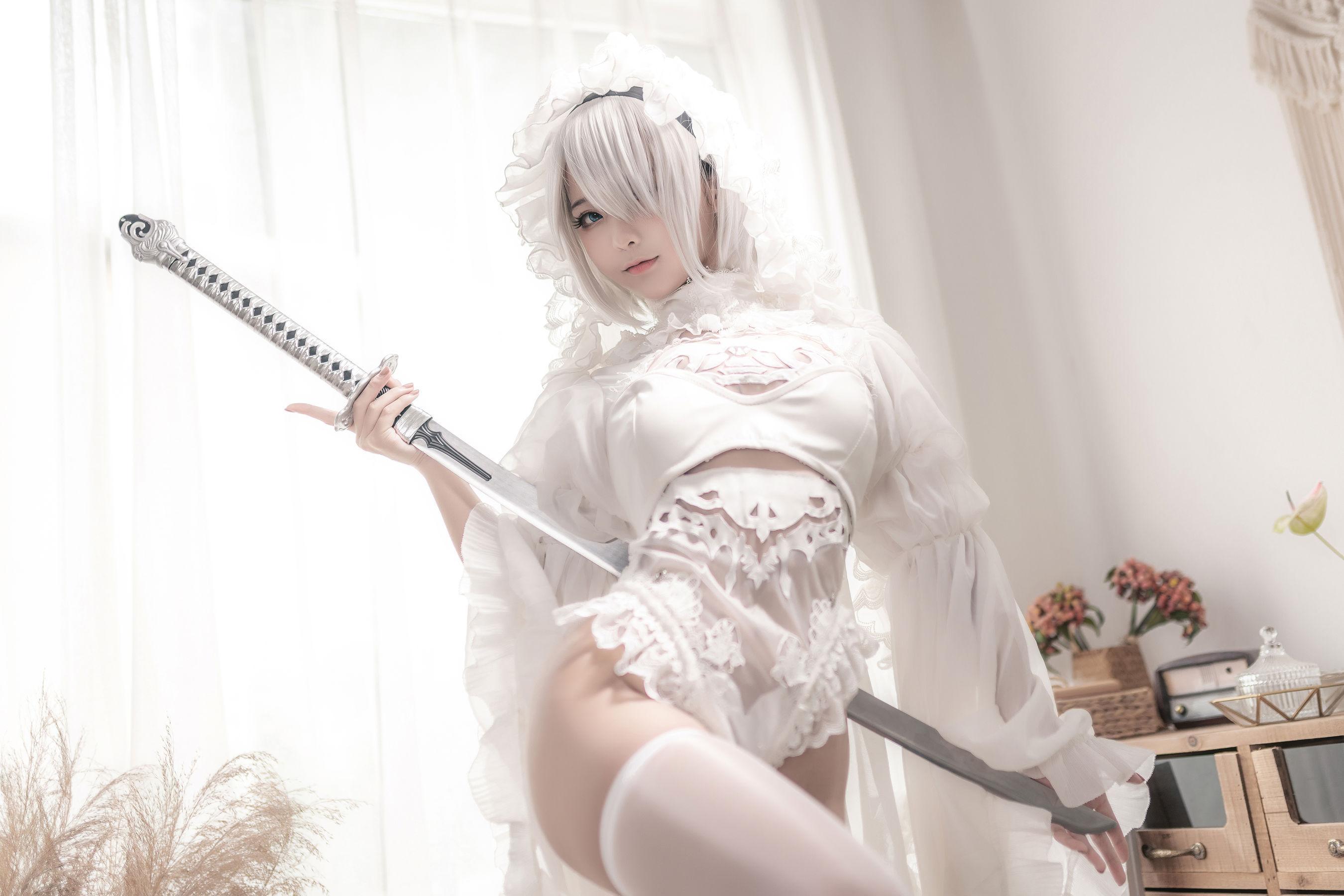 [Cosplay] 蠢沫沫 – 尼尔纪元 白花嫁 写真套图(10)