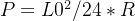 P = L0^2/24*R