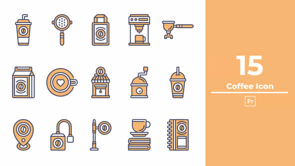 Coffee Icon Premiere Pro - VideoHive 50407042