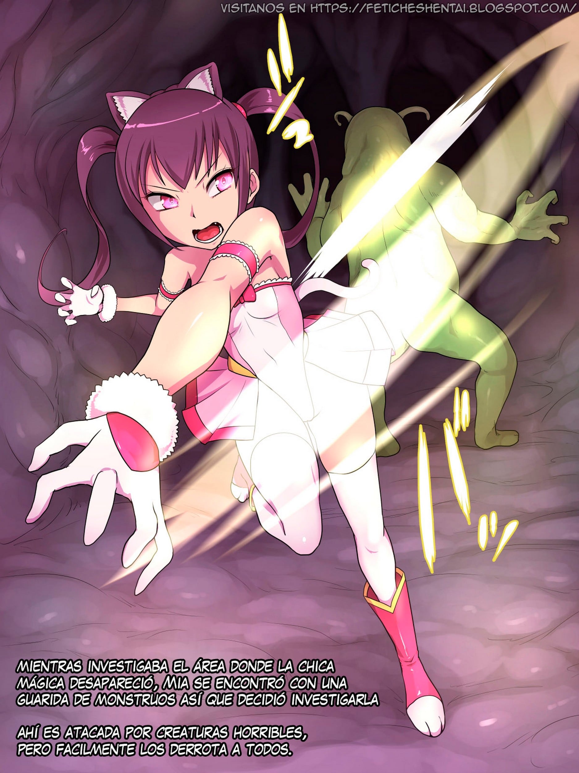 [Numeko] Mia, Magical Girl with Cat Ears vs Monsters with Tentacles - 0