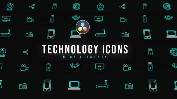 Tech Neon Icons - VideoHive 39219419