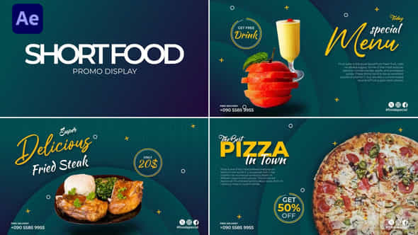 Short Food Promo Display After Effects - VideoHive 56719544
