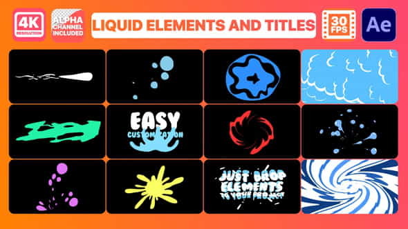 Liquid Elements And Titles | - VideoHive 29223876