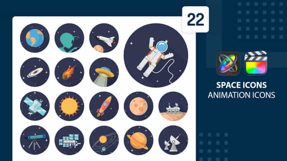 Space Animation Icons - VideoHive 37977056
