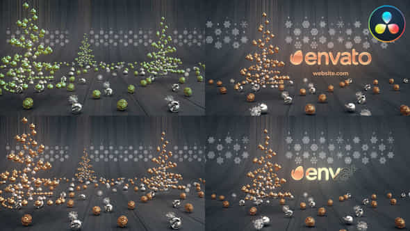 Gold Christmas Logo For Davinci Resolve - VideoHive 48843137