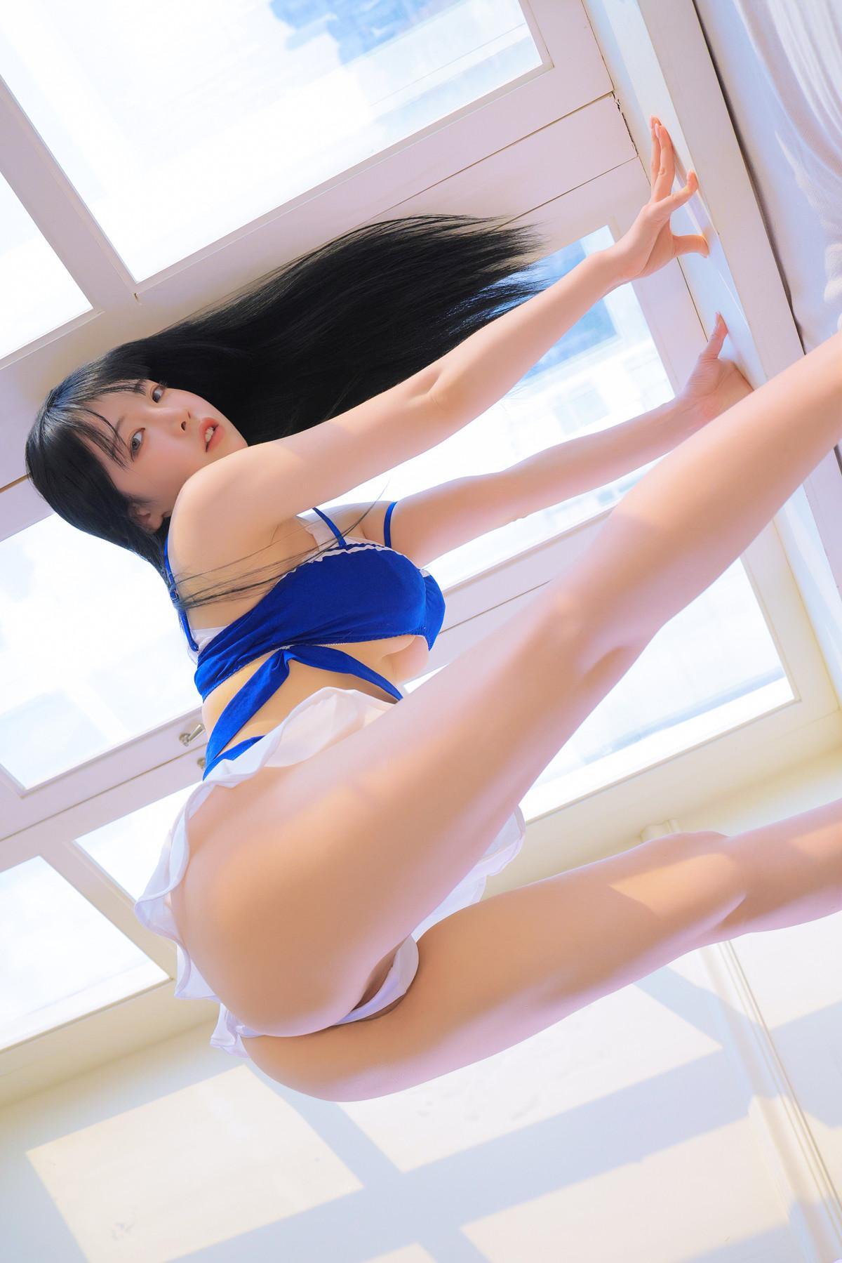 Rinaモモリナ, Patreon ‘Blue and White Swimsuit’ Set.02(21)