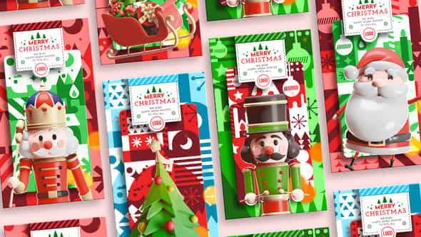 3D Christmas Greeting Stories - VideoHive 49528301