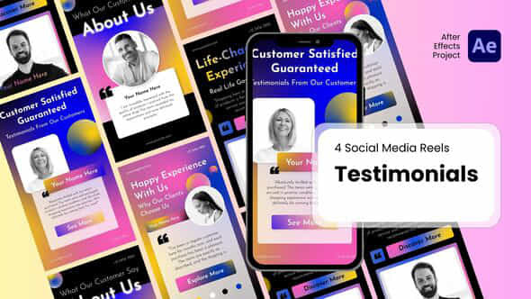 Social Media Reels Testimonials After Effect Templates - VideoHive 50446698